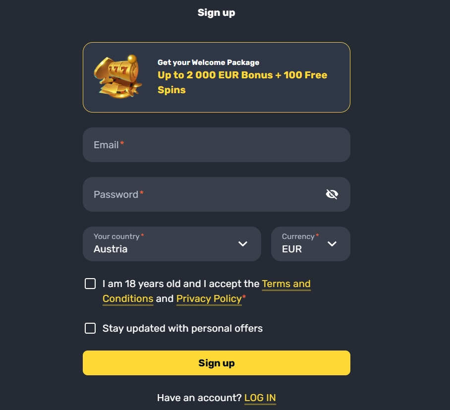 RocketPlay registration or login interface on the Australian-facing site